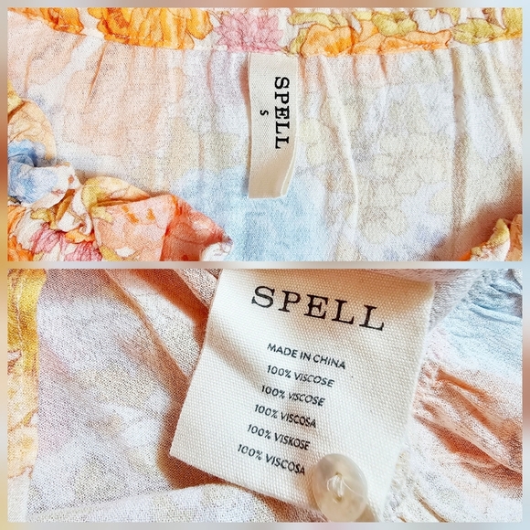 Spell Enchanted Wood Romper Playsuit Dandelion Yellow Floral Small NWOT - Picture 16 of 16